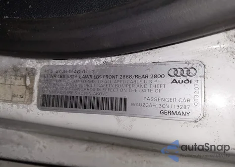 2012 Audi A7 Premium from USA, damaged, VIN WAU2GAFC3CN119287